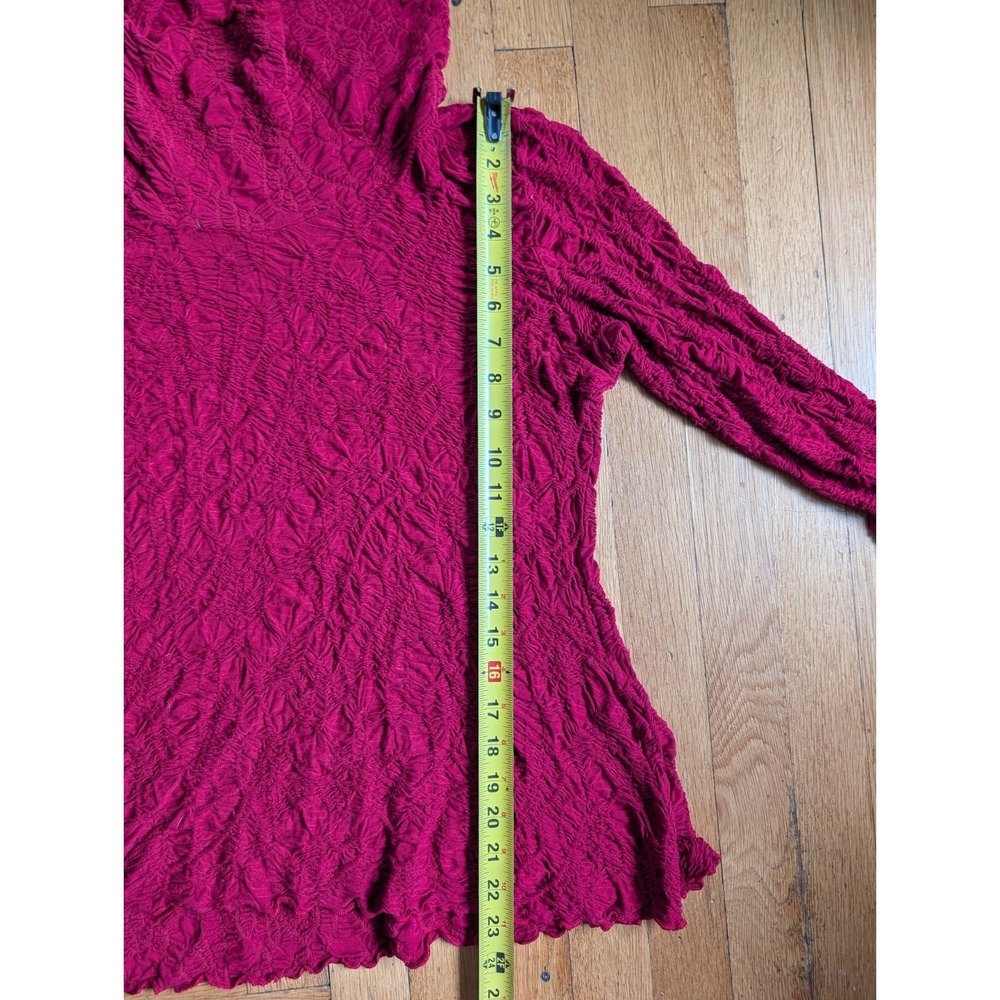 Sno Skins Top Cowl Raw Hem Stretch USA Ski Base Layer Artistic Crinkle Textured - Picture 15 of 16